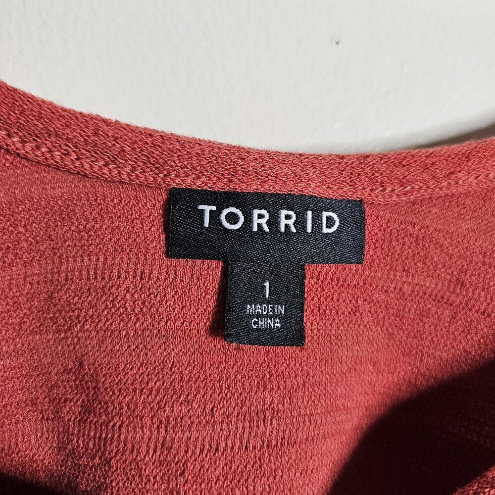 Torrid Rib Button-Front Midi Tee Size 1 - image 5